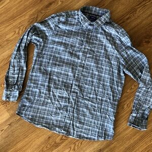 Apt 9 premier flex slim fit Cotton Shirt XL blue white